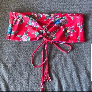 STRAPLESS BIKINI LACE UP TOP